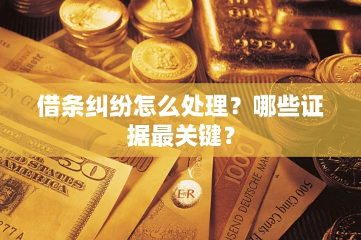 济南借条纠纷怎么处理？哪些证据最关键？